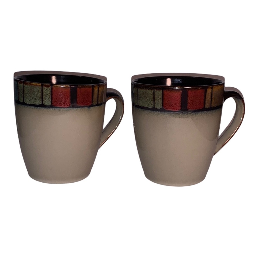Mikasa MidCentury Inspired Coffee Cup Tea Mugs Set of Two